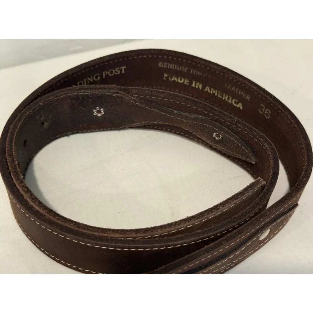 Bryce Canyon Trading Post Brown Top Grain Leather Western Belt Made in USA 36